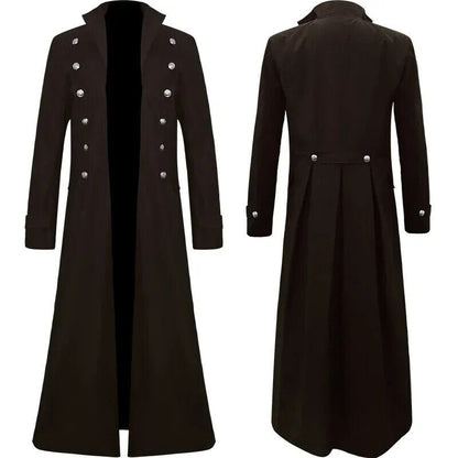 Costume Trench Coat Gothic Mens Tuxedo Jacket Carnival Party Cosplay Costume