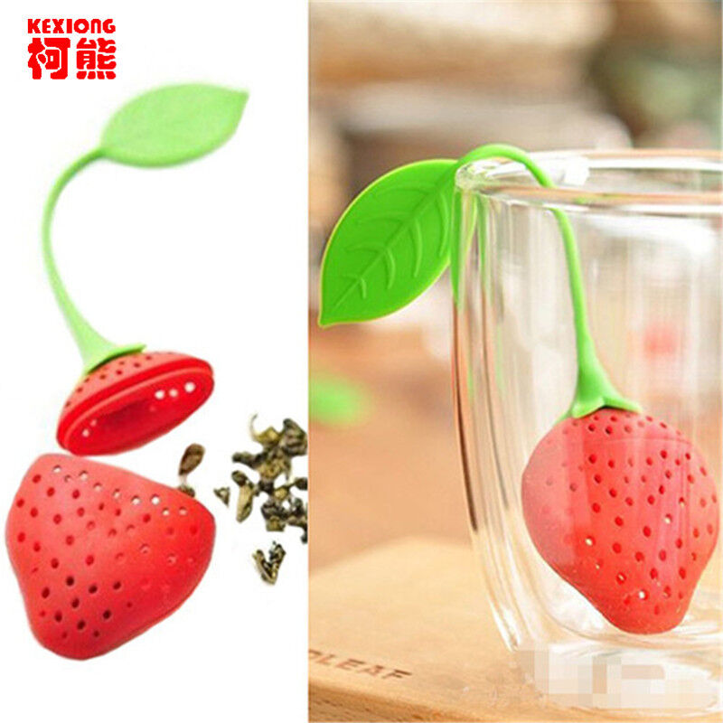 Food-grade Silicone Strawberry Design Tea Leaf Strainer Infuser Filter Tools DIY