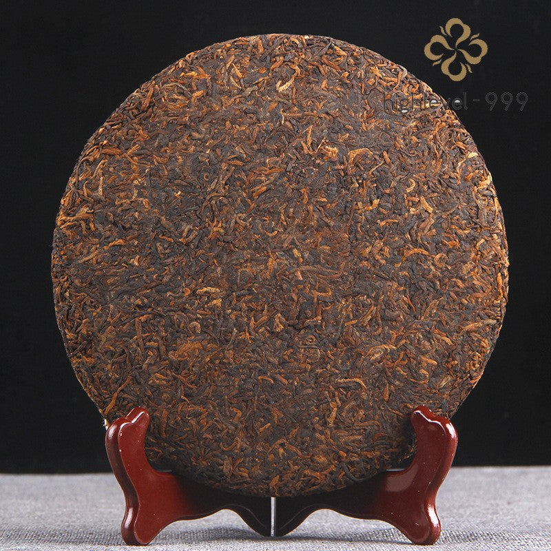 357g Ripe Pu'er 2019 Menghai Golden Bud Grade Ancient Tree Tea Yunnan