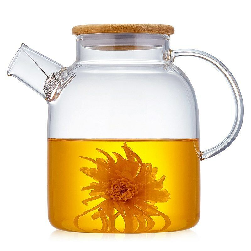 Glass Teapot With Lid Stainless Steel Infuser Strainer Tea Set Kettle Drinkware