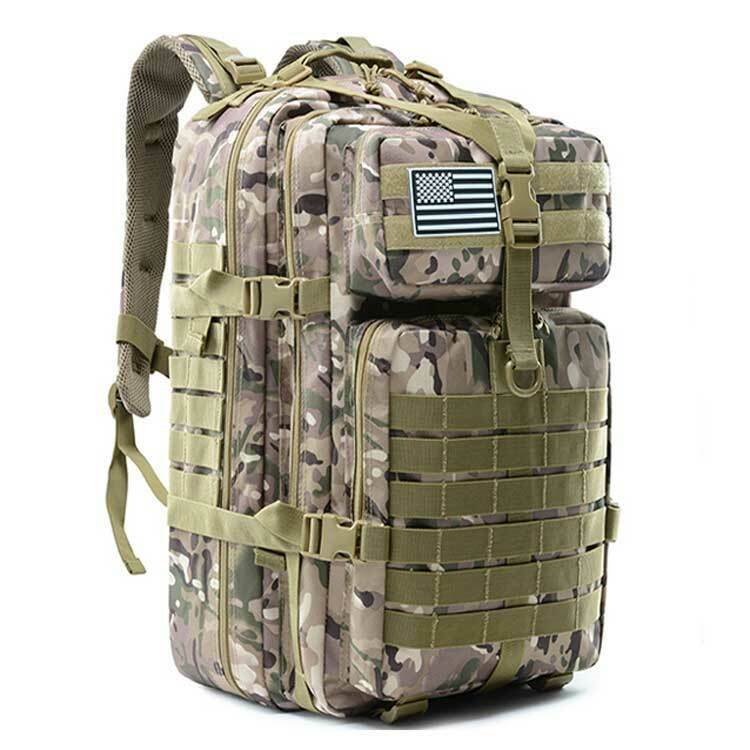 50L Tactical Bag Military Army Backpack Outdoor Multifunction Hiking Rucksack