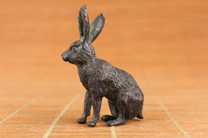 Rare Collection Chinese bronze hand made rabbit statue figure gift table deco