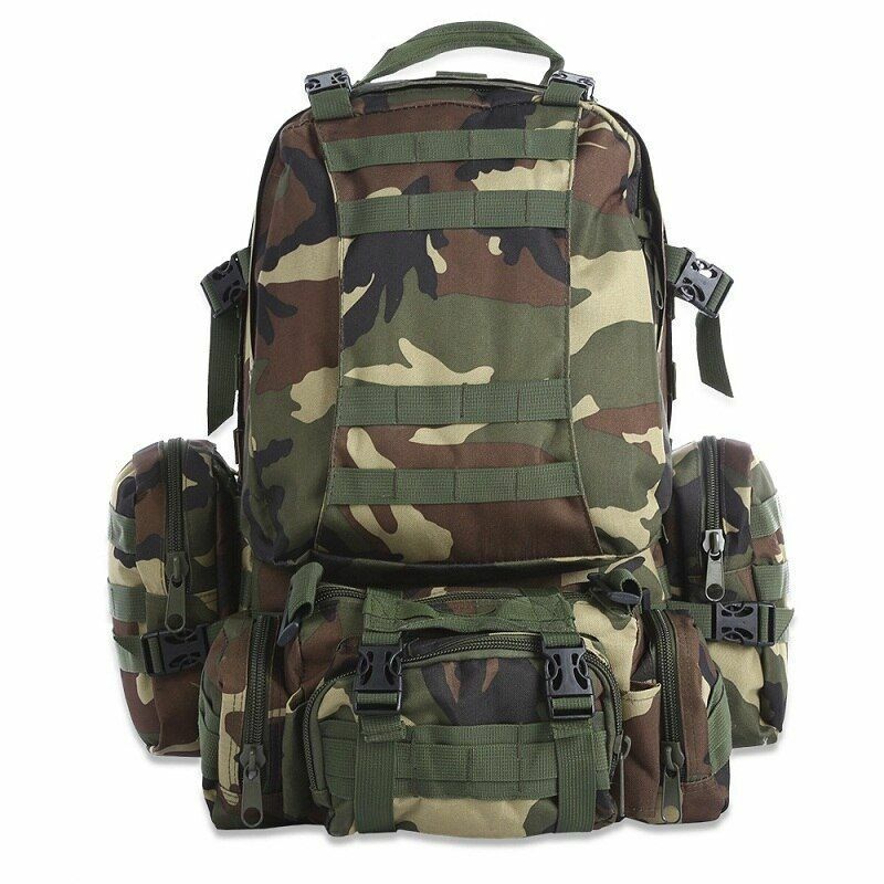 50L Outdoor Backpack Military Rucksack Bag Waterproof Camping Hiking Travelling