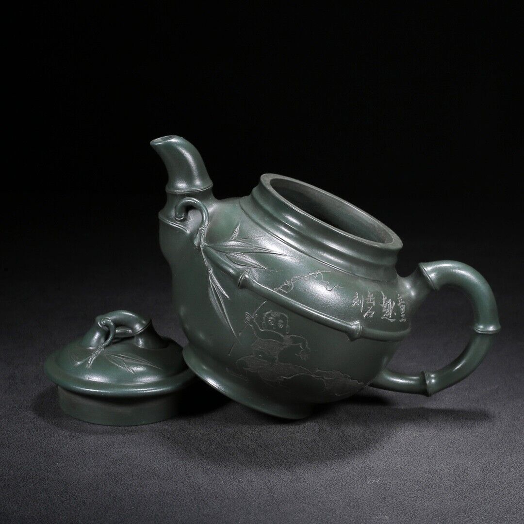 Chinese Yixing Zisha Clay Handmade Exquisite Teapot （竹韵 底款：金鼎商标 ）