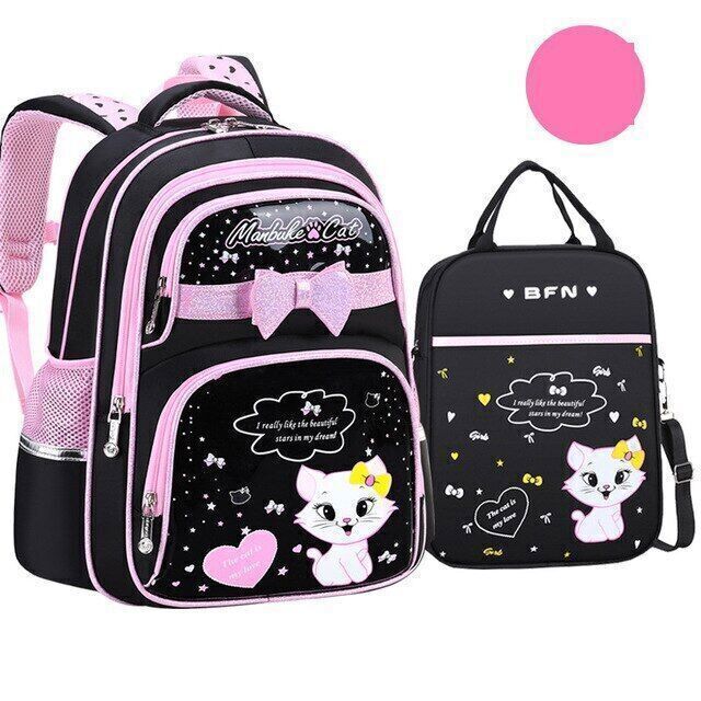 Primary PU leather School Bag Fashion Girls With Cute Waterproof Backpack