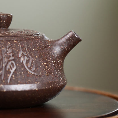 3.4oz Tea Pot With Certificate Paper True Yixing Zisha Purple Clay Pot 7 Infuser