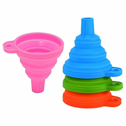 4 Pack Reusable Silicone Funnels, 2.4" Wide x 2.8" Tall, Collapsible to under 1"