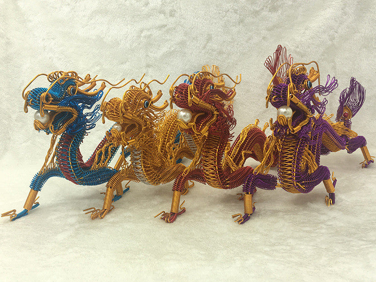 20" Dragon Hand Creative Arts And Crafts Aluminum Wire Dragon Model Ornaments