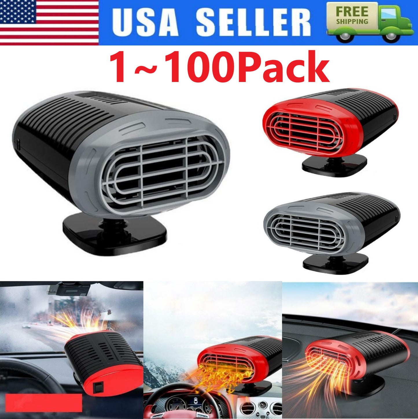 150W Heater Portable Heating Cooling Fan Defroster Demister Car Truck 12V LOT
