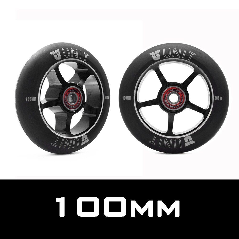 2 High Precision Aluminum Alloy Hub Scooter Wheel Heavy Speed Roller 100mm 88 A