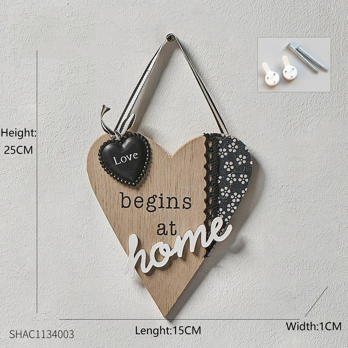 Key Holder Hanger Wall Hanging Wood Wall Organizer Rectangle House Shape Rack