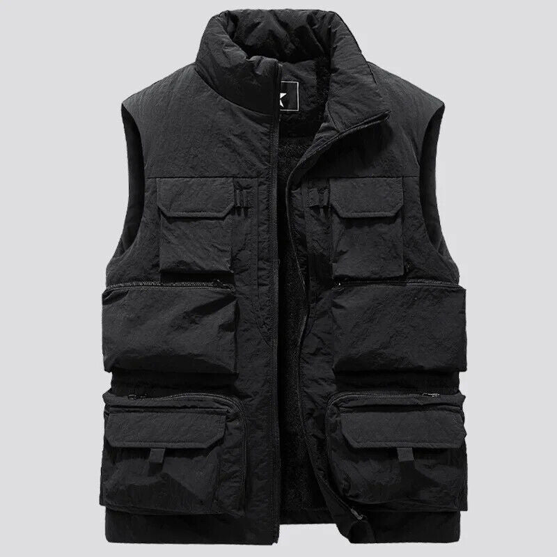 Men's Vest Coat Sleeveless Jacket Waistcoat Workwear Tops Cargo Vest Windbreaker