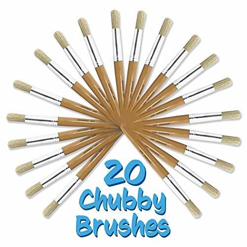 Sargent Art 20 Count Chubby Brushes with Plastic Handles (56-4000)
