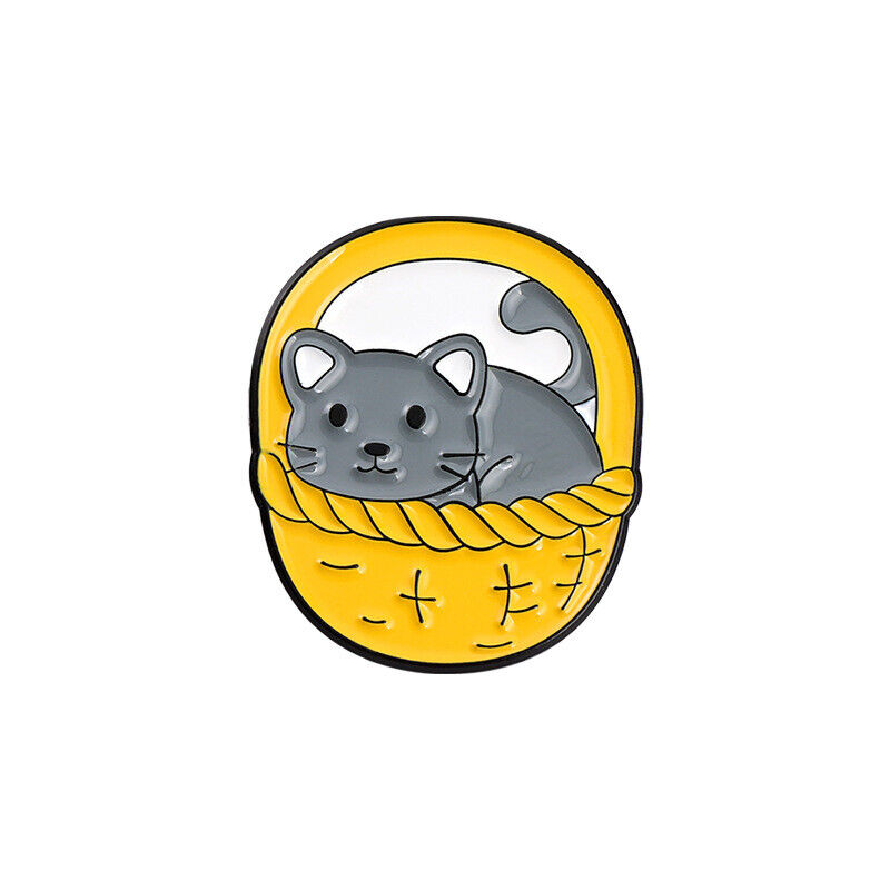 Pin Brooches Backpack Badges Meow Cat Hard enamel lapel Hat Gift Bag Goth Jeans