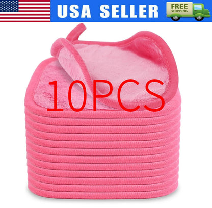 10 Pack Makeup Remover Cloth,Ultra Soft and Reusable Microfiber (6 in x 6 in)