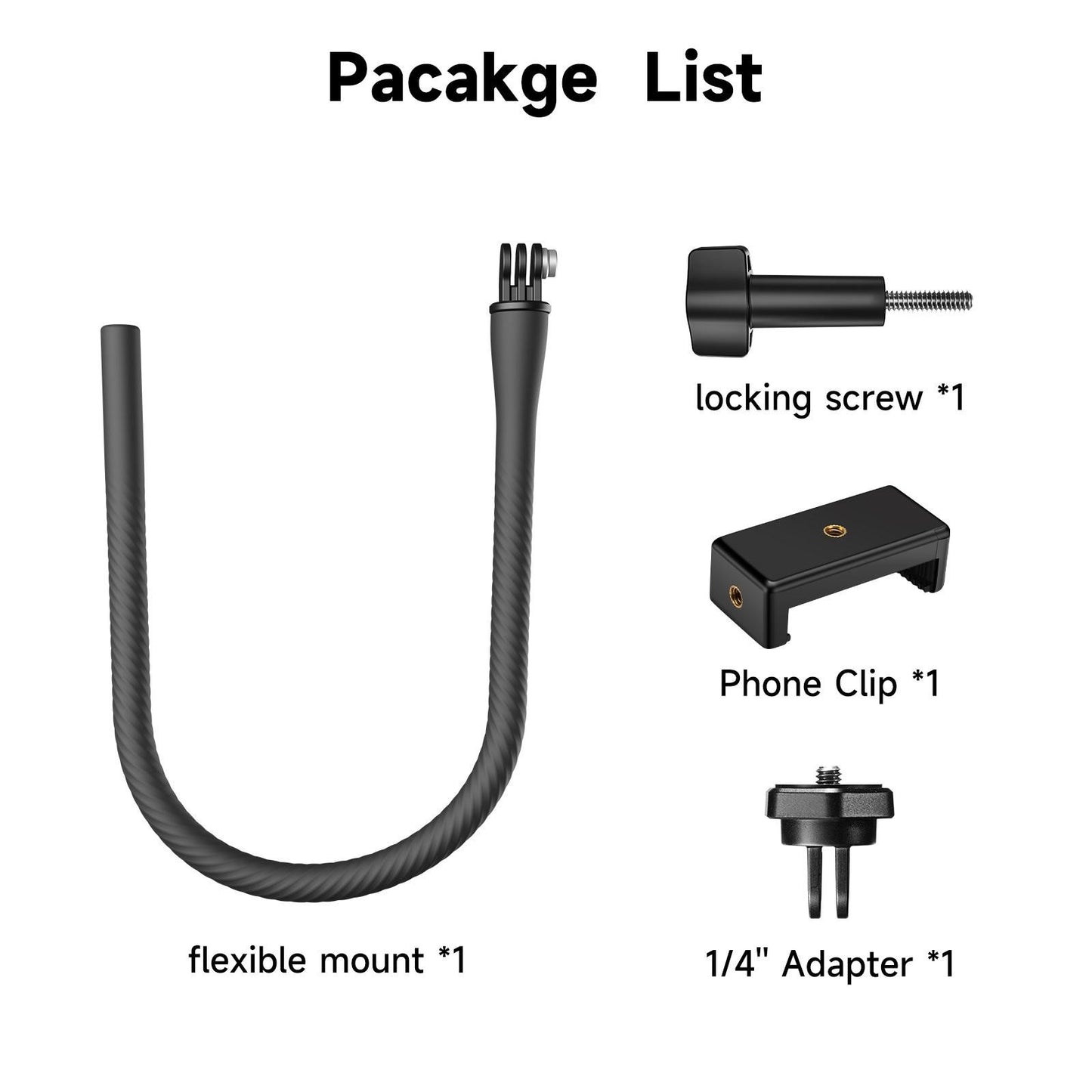 1 Pcs Phone Holder Clip Stand Flexible Mount For Gopro For Insta360 Go3 Camera