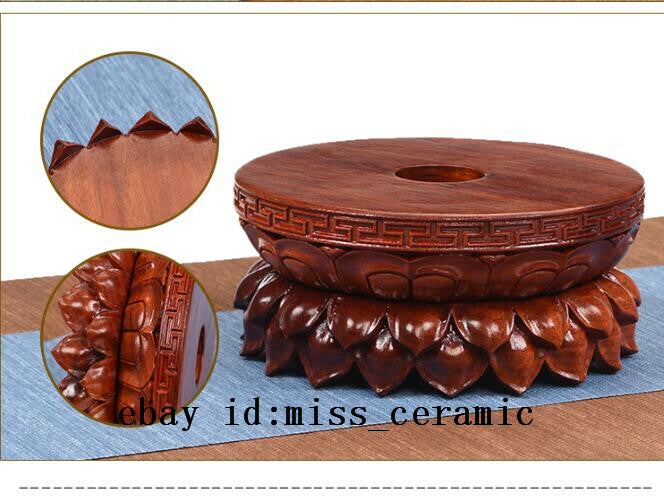 Huanghuali Wood Louts Base Display Stand for Teapot Vase Buddha Statue Base