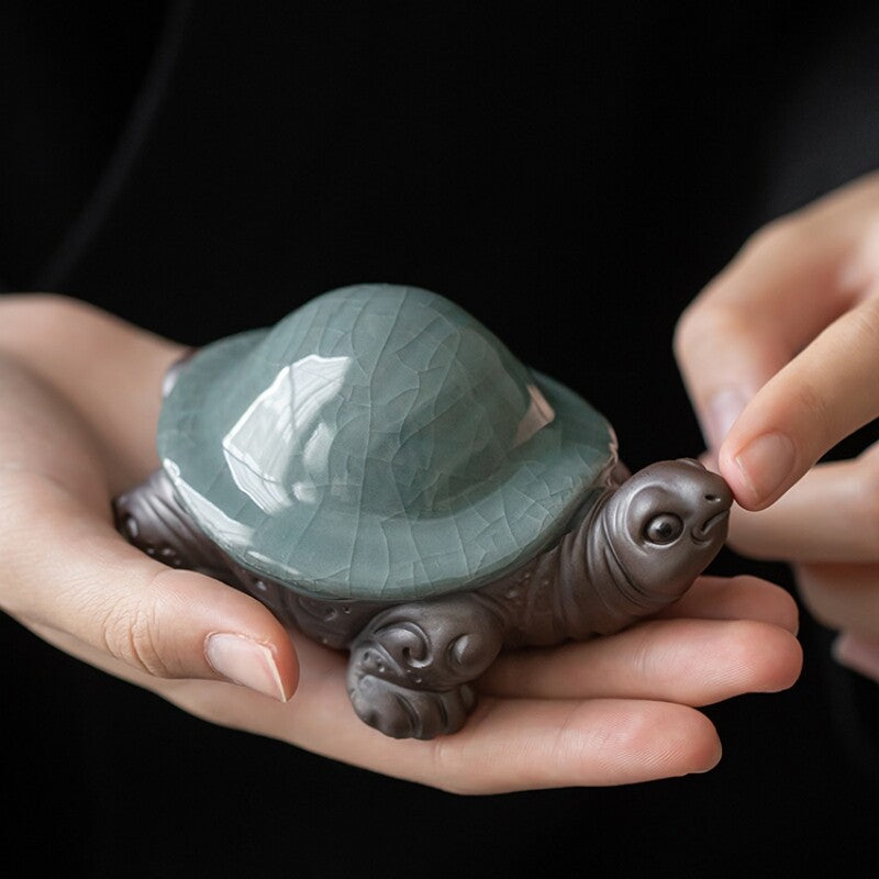 Creative Tea Pet Turtle Filter Net Statue Multi Functional Tea Tool Porcelain
