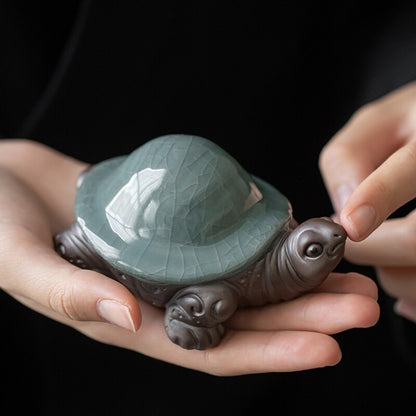 Creative Tea Pet Turtle Filter Net Statue Multi Functional Tea Tool Porcelain