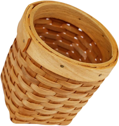 Wooden Pen Holder Woven Flower Arrangement Basket Makeup Brush Holder Desk Gift