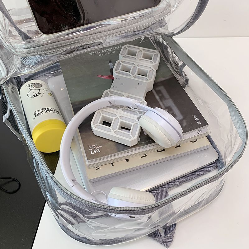 Backpack Waterproof Transparent School Bag Large Solid Clear Fashion Plastic Bag