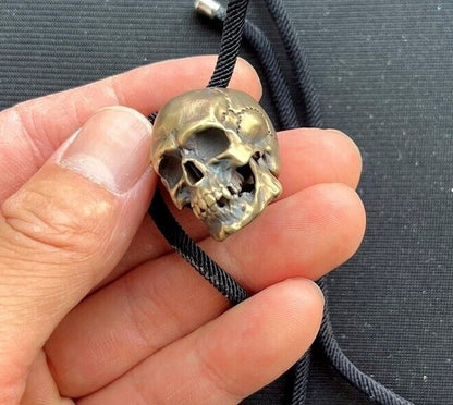 Brass Skull Head Statue Pendant Chain