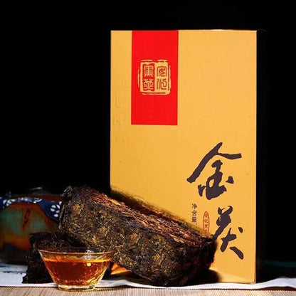 1000g Chinese Hunan Anhua Golden Flower Dark Tea*Fu Zhuan*Gold Fu Brick Tea