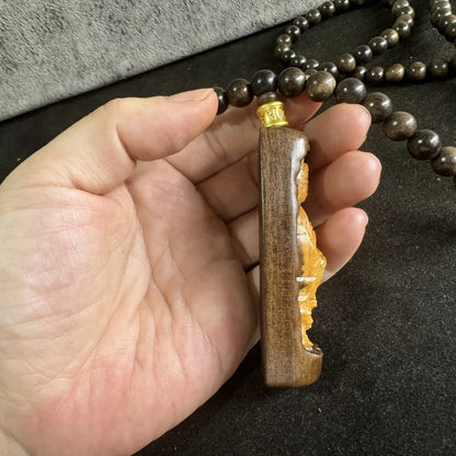 108 Natural Wood Prayer Beads Buddhist Guanyin Blessing Meditation Mala Necklace