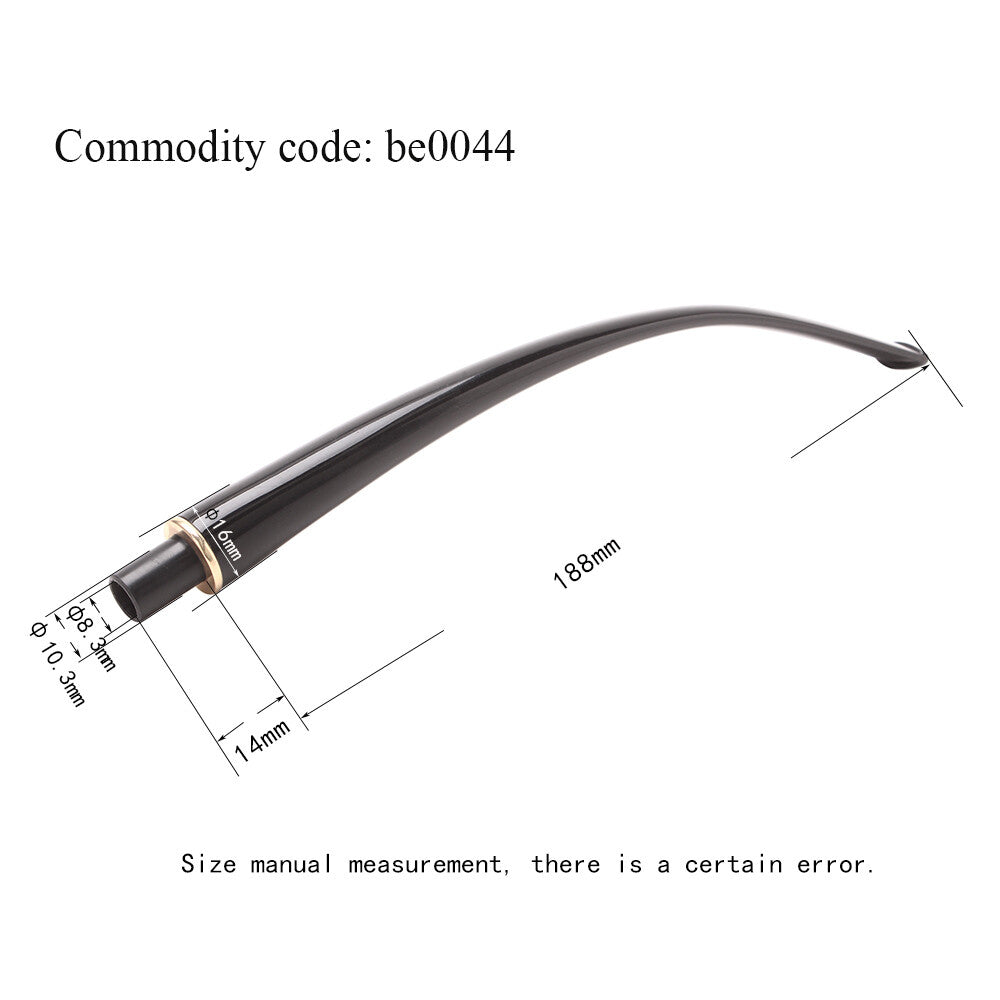 Acrylic Pipe Stem 9mm Bent Long Stem Pipe Mouthpiece for Churchwarden Pipe