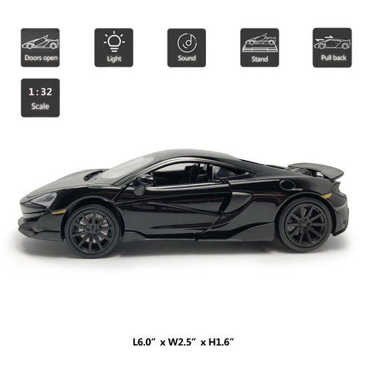 1/32 McLaren 600LT Model Car Diecast Toy Cars Boys Toys for Kids Gifts Black