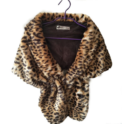 Elegant High-grade Bridal Wedding Luxury Fur Long Shawl Stole Wrap Shrug Scarf