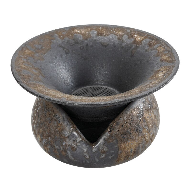 Kiln Baked Stoneware Gilding Tea Funnel Tea Strainer Group Creative Tea Strainer