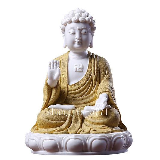 6.5" Chinese Dehua White Porcelain Shakyamuni Sakyamuni Buddha statue