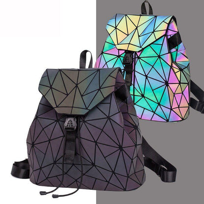 Backpack School Bag Geometric Rhombus Luminous Large Computer Bags Softback 1 PC