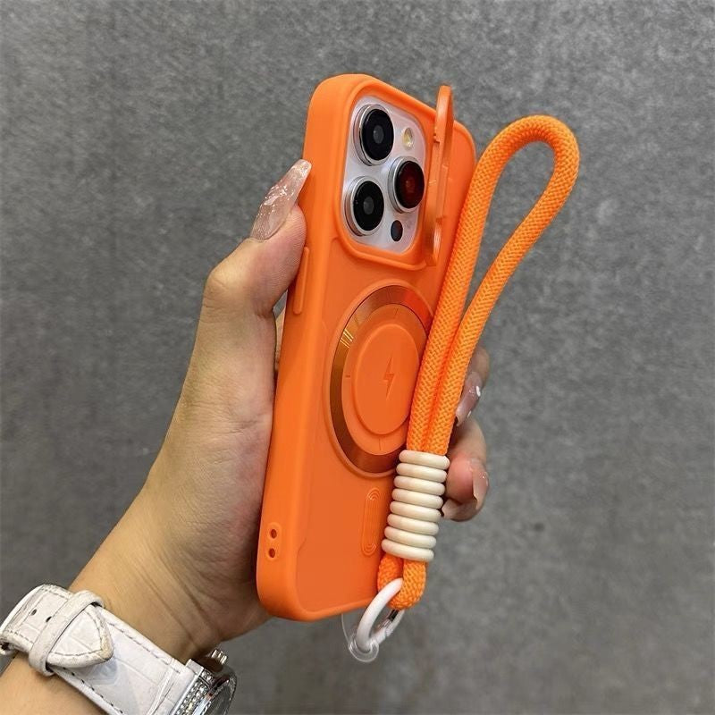 Lens Protection Flip Bracket Transparent Lanyard Case for iPhone 17 ProMax/16/15