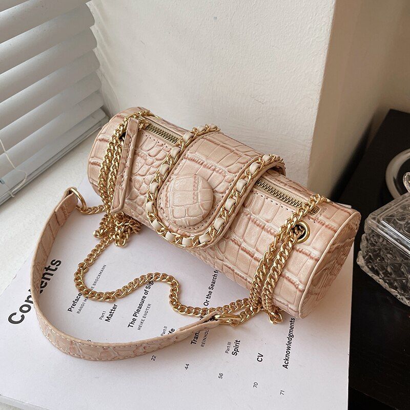 Tote Barrel Shaped Bag Summer Fashion Leather Purse Hand Shoulder Messenger Bag