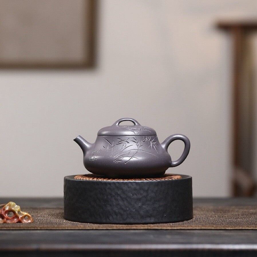 220cc Yixing Zisha Purple Clay Original TianqingNi Handmade Yunpiao Teapot