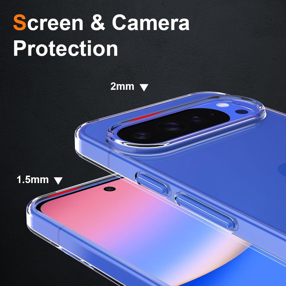 Silicone Clear for Google Pixel 10/10 Pro Case. Soft Slim-Fit Transparent TPU Si