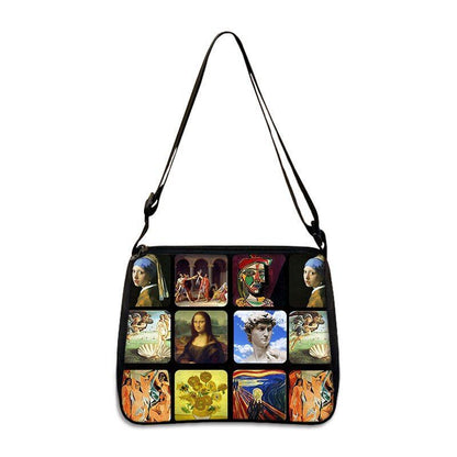 Famous Paintings Handbag Women Shoulder Bags Shopping Bag Canvas Pouch Zipper