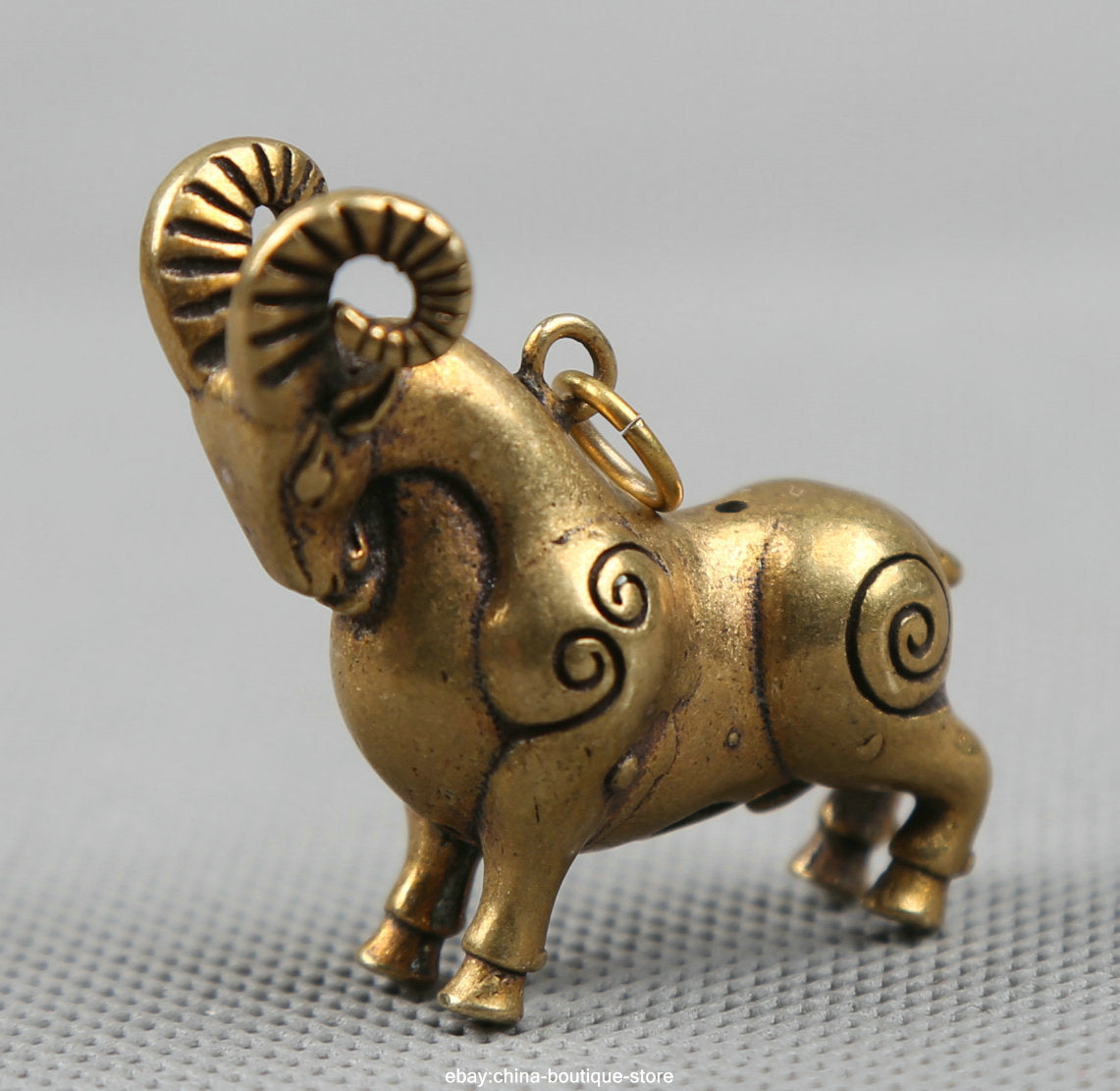 41MM Small Chinese Bronze Lovable Zodiac Animal Sheep Goat Wealth Statue