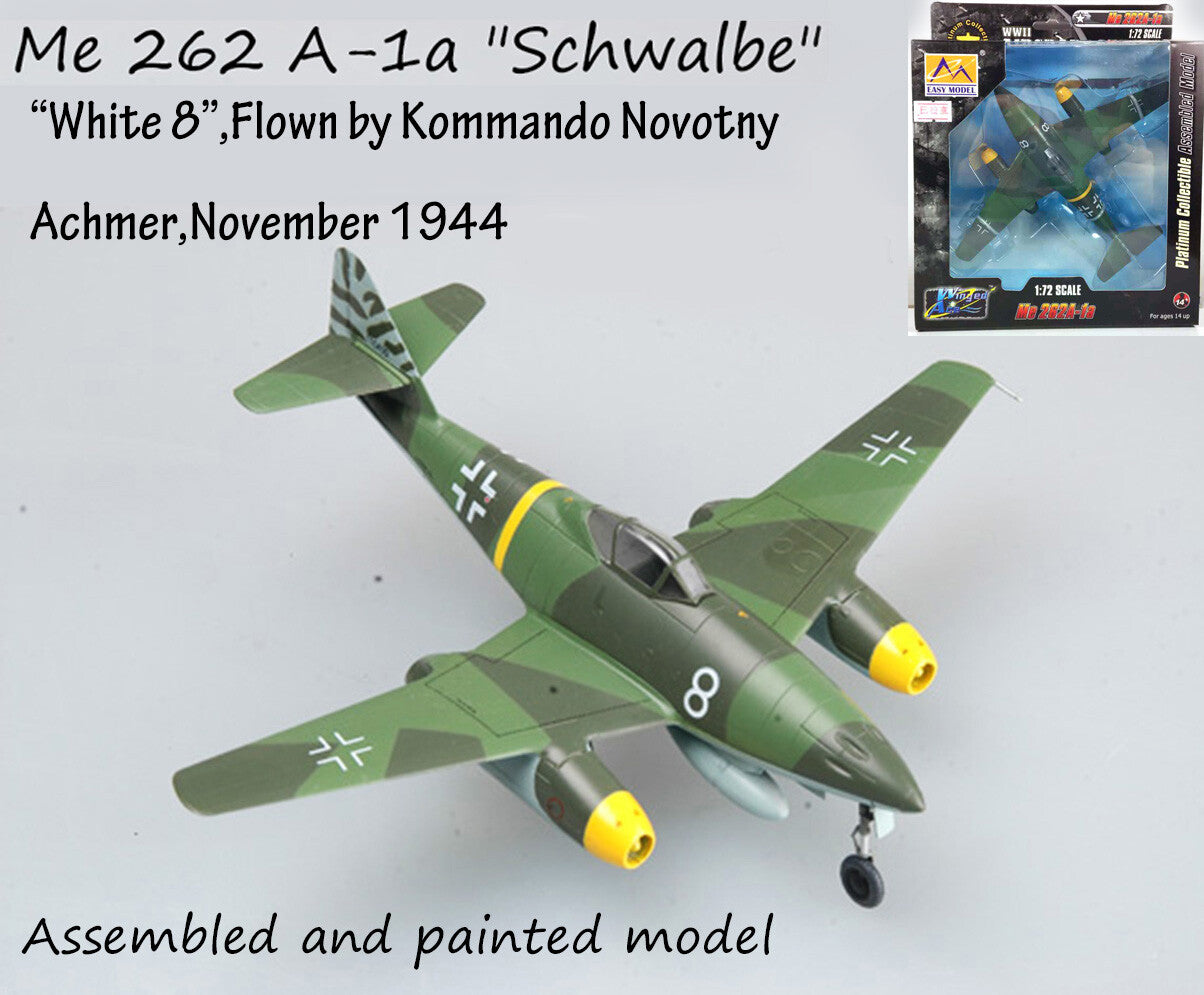 WW2 German Me 262 A-1a Schwalbe jet fighter plane aircraft assembled Easy model