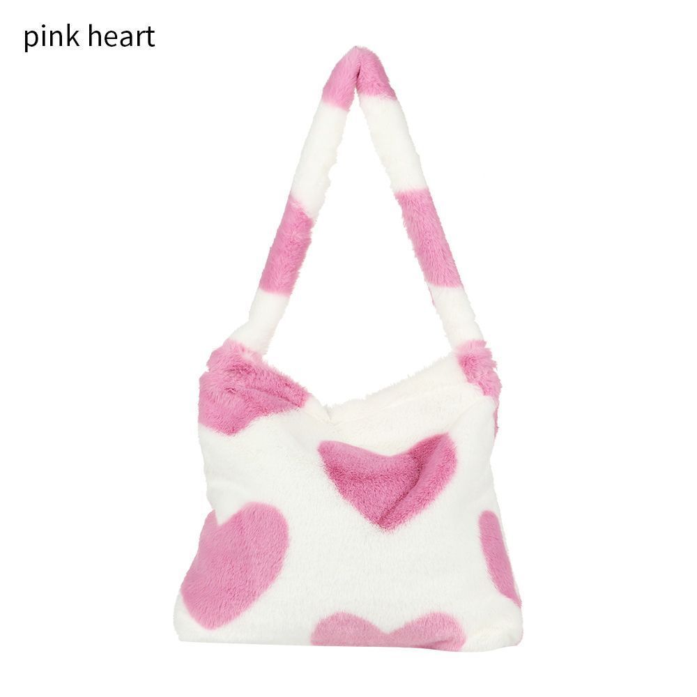 1pc Women Girls Fluffy Shoulder Bag Top-handle Bag Female Autumn Winter Handbag
