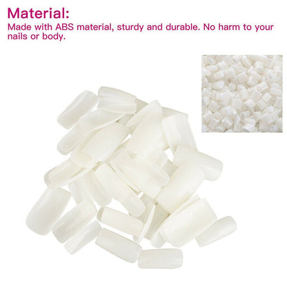 500pcs #0-#9 Fashion Manicure Full Cover Natural False Nails Fake Tips Assorted