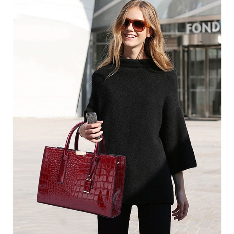 Luxury Bags Crocodile Pattern Shoulder Bag Synthetic Leather Woman Bag Accessory