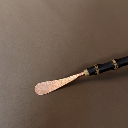 Original Purple Bamboo Root Copper Tea Spoon 19cm Handmade Vintage Tea Tool
