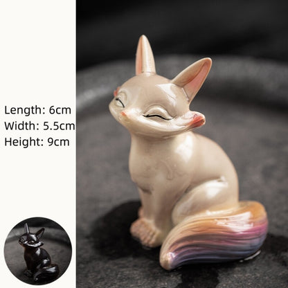 resin fox color change tea pet creative gift tea play on tea table ornament new