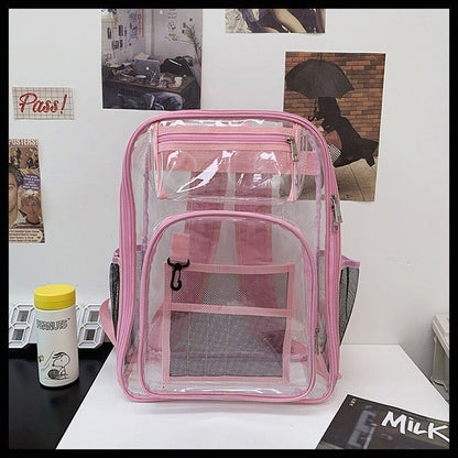 PVC Transparent School Bag Men Through Backpacks Large Backpack Travel Back Bags