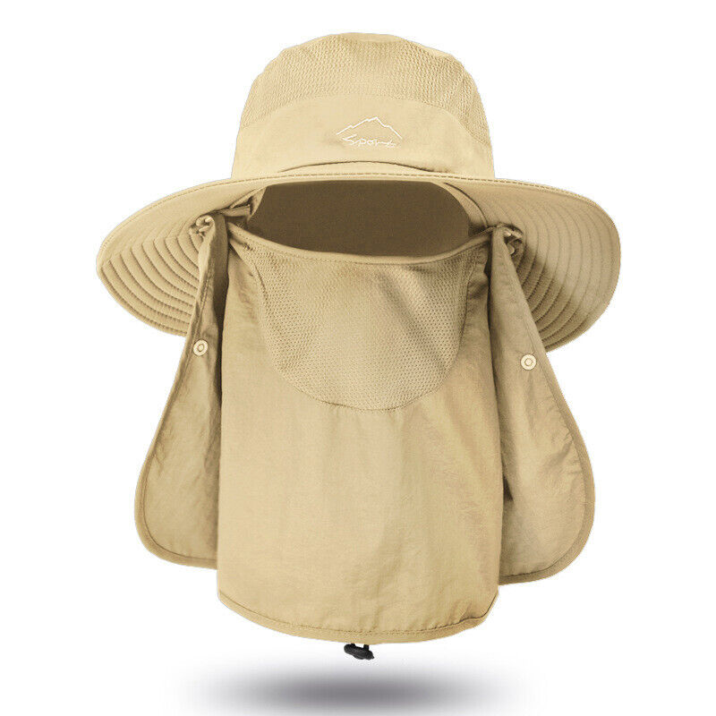 Unisex UV Protection Face Neck Cover Sun Hat Sport Breathable Hiking Fishing Hat