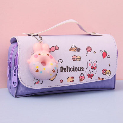Kawaii Stationery Pensil Case Decompression Pencil Case Double Layer Pen Bag