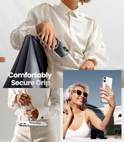 for Iphone 17 Case with Stand, Phone Case Clear with Double Ring Holder [Adjusta